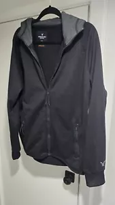 American Eagle Mens M Active Flex Zip-Up Hoodie Jacket Black - Picture 1 of 4