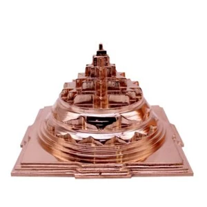 Meru Shree Yantra Pyramid In Pure Copper 5 Inches Energized - Picture 1 of 3