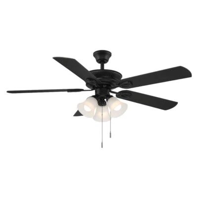 Hampton Bay 52in Matte Black Indoor Ceiling Fan (REPLACEMENT MOTOR) - Image 1 of 2