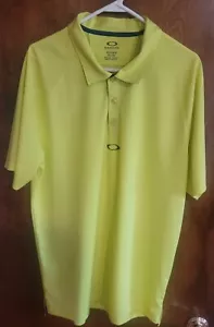 Oakley Polo Golf Shirt Yellow Men's XL - Picture 1 of 3