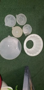 Vintage Tupperware Jel-N-Serve 616 Jello Mold 6 Piece Set Tree Flower Star Heart - Picture 1 of 2