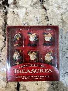Set 6 Kurt S. Adler Petite Treasures Mini Holiday Christmas Ornaments Santas NEW - Picture 1 of 3
