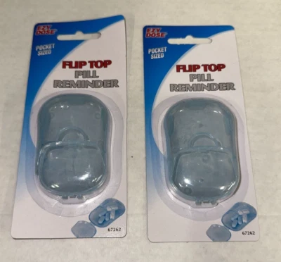 2-Pack Pocket Sized Mini Pill Box Case Bottle Holder Container EZY DOSE #27262 - Image 1 of 2