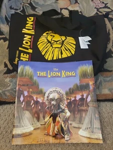 THE LION KING LARGE BLACK ZIP TOTE BAG NEW WITH TAGS & DISNEY LION KING BOOK LOT - Picture 1 of 3