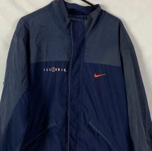 Vintage Nike Jacke bestickt Swoosh Illinois Illini Herren Medium Navy Blau 90s - Bild 1 von 11
