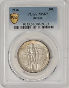 1936 Oregon Half 50c MS67 Secure PCGS 948839-83 - Picture 1 of 4