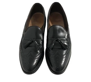 Allen Edmonds Manchester Men's Black Leather Wingtip Tassel Loafer's Size 11 - Picture 1 of 9