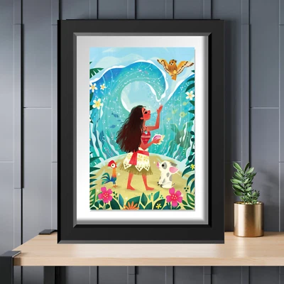 Póster Disney Moana 13x19 acabado satinado Hei Hei Pua Walt Disney World arte Foto 1 de 4
