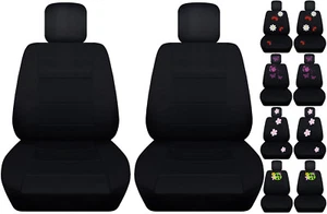 Fundas delanteras de asiento de coche negras con margarita y chinche, mariposa, hibisco... se adaptan al escarabajo VW - Imagen 1 de 7