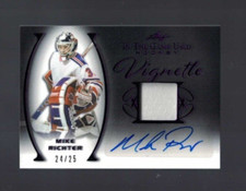2022-23 LEAF IN THE GAME USED MIKE RICHTER VIGNETTE PURPLE PATCH AUTO #/25