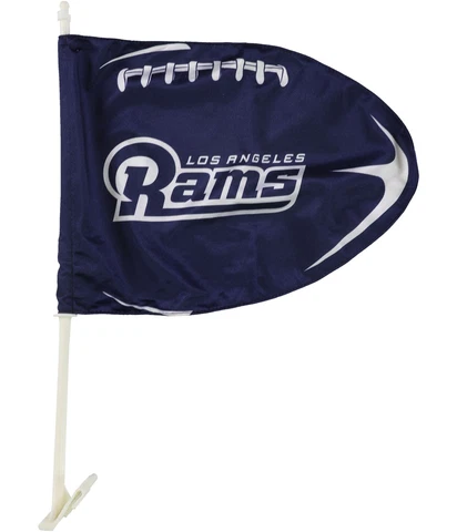 WinCraft Unisex LA Rams Football Shaped Car Flag Souvenir, Blue Cover