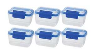 PACK DE 6 contenedores de almacenamiento progresivos SnapLock de 2 tazas azul fácil apertura a prueba de fugas - Imagen 1 de 7