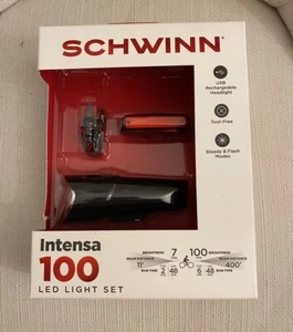 Juego de luces Schwinn Intensa 100 lúmenes para bicicletas faros recargables USB - Imagen 1 de 4