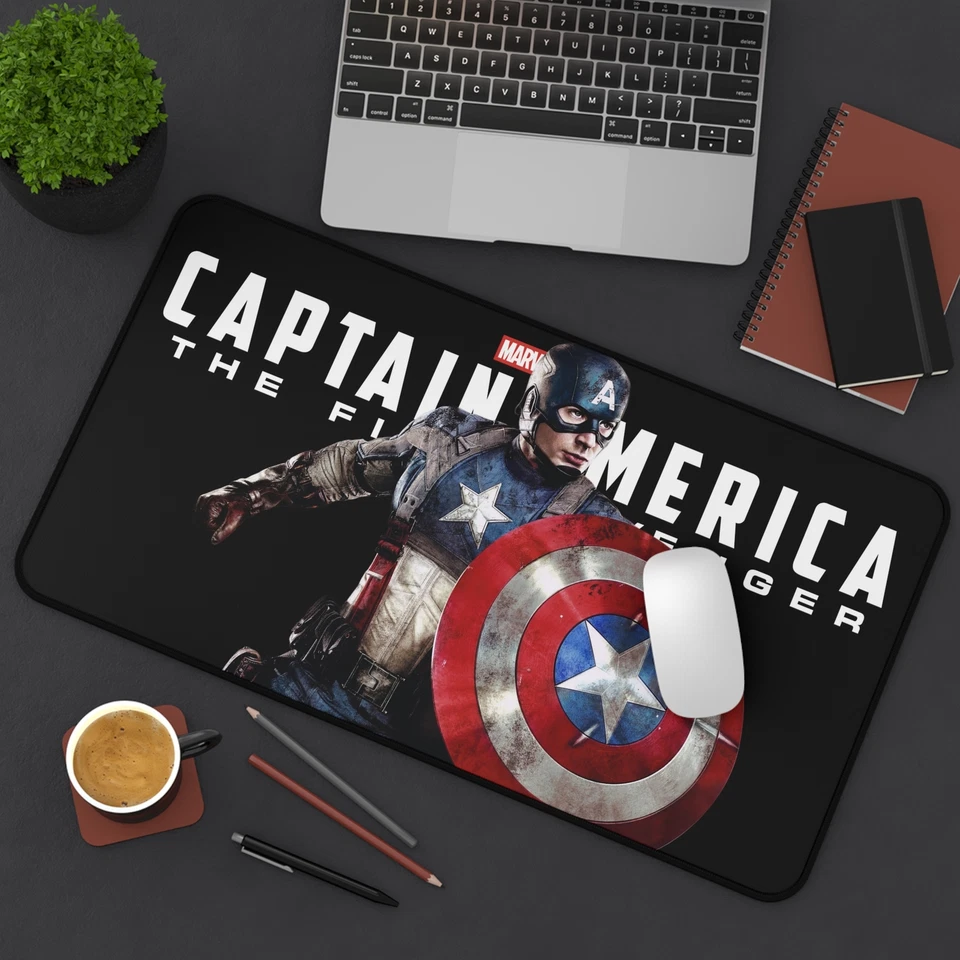 Captain America - First Avengers Movie Art - Multiple Sizes - Desk Mat Mouse Pad - Image 1 of 1