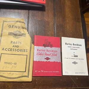 Manual del piloto de motocicleta Harley Davidson 61 y 74 modelos gemelos de válvula aérea - Imagen 1 de 9