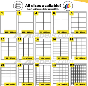 Pegatinas extraíbles de inyección de tinta blanca mate/láser A4 autoadhesivas fáciles de pelar - Imagen 1 de 16