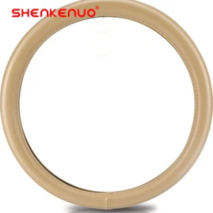 Nueva cubierta de cuero para TOYOTA beige 15" de diámetro hágalo usted mismo automóvil con volante automático EE. UU. - Imagen 1 de 16