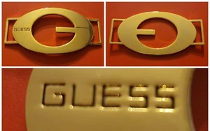 Fibbia GUESS cintura OTTONE color oro METALLO borsa 👜ORNAMENTO decorazione LOGO - Foto 1 di 4