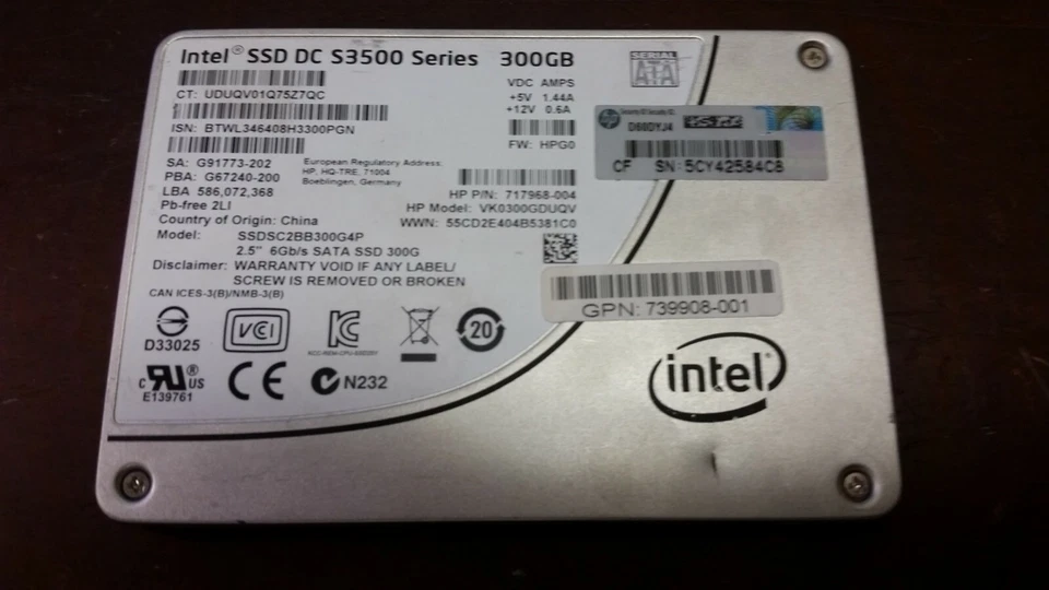 HP 739908-001 300GB 6G SATA 2.5 SSD - Image 1 of 1