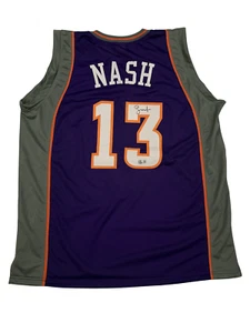 Steve Nash Signed Phoenix Suns Custom Jersey Beckett BAS Witness COA - Picture 1 of 2
