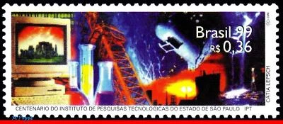 2715 BRASIL 1999 IPT, QUÍMICA, INVESTIGACIÓN TECNOLÓGICA, CIENCIA, MI# 2944, MNH Foto 1 de 2