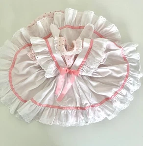 Vntg Mini World Short Sleeve Pinafore Dress Pageant Full Circle Dress Party 6-9M - Picture 1 of 12