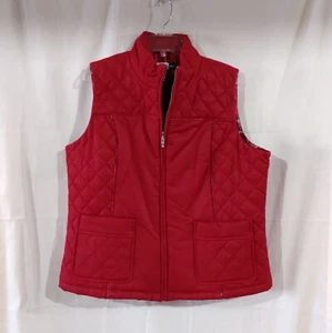 JonesWear Red Quilted Sleeveless Vest Outerwear Jacket  Puffer Jacket Size XL - Picture 1 of 12