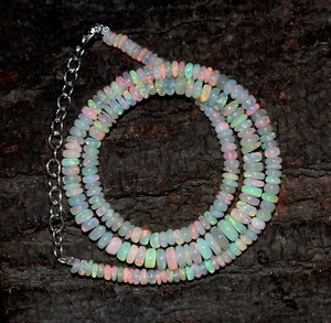 16 Zoll Natürlicher Äthiopischer Opal Wello Feueropal Edelstein Perlen Halskette - Bild 1 von 5