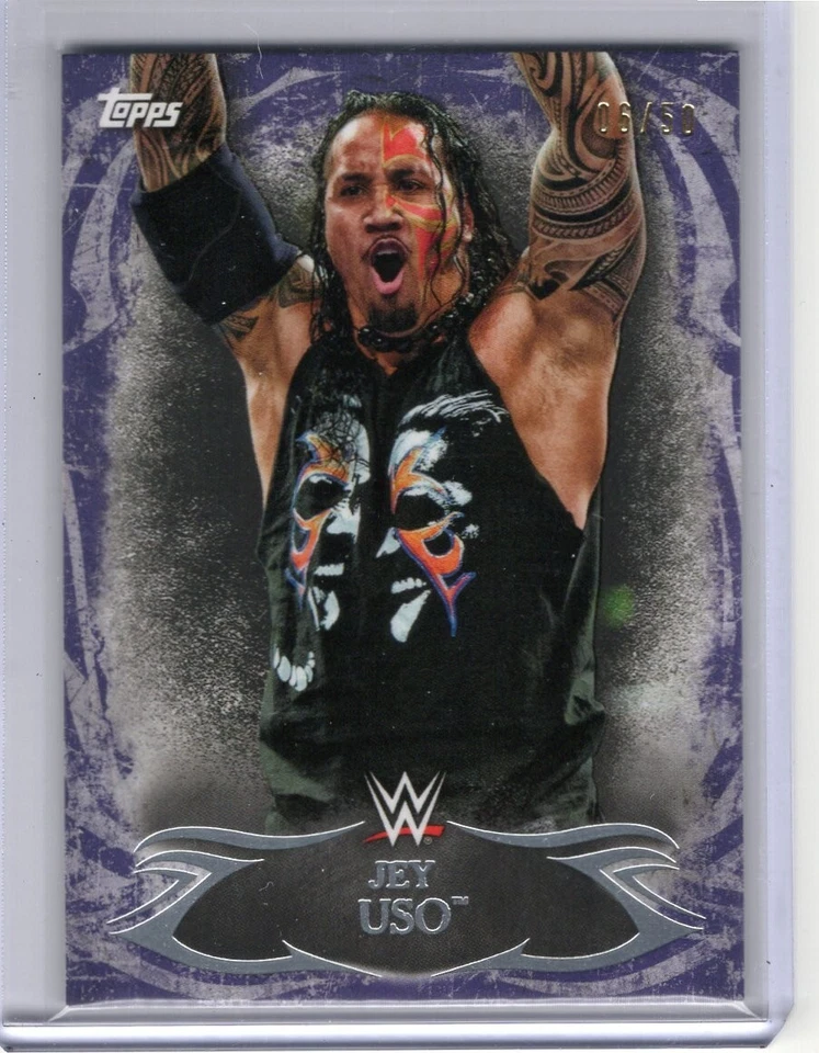 2015 Topps WWE Undisputed Purple Parallel #21 Jey Uso 6/50 - Image 1 of 2