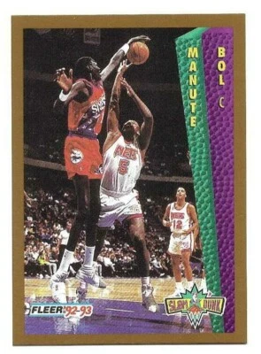 MANUTE BOL 1992-93 FLEER SLAM DUNK CARD NM-MT+ CONDITION - Image 1 of 2