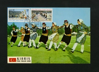 Turkey 1981 FDC Postcard sc 2178-2179 Stamps Europa CEPT / Folklore - Image 1 of 2