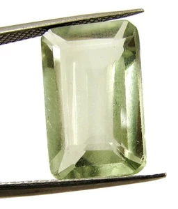 9.60 Ct Natural Green Amethyst Gemstone Stone Emerald Cut Wire Wrap Stone- 13498 - Picture 1 of 2