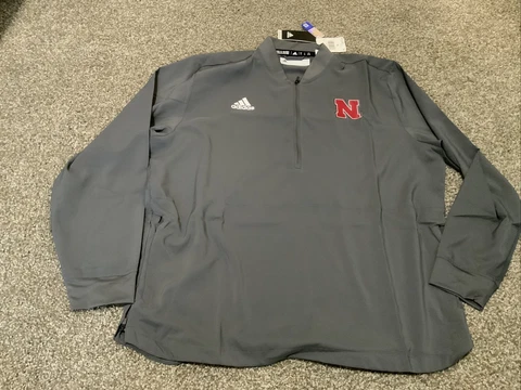 adidas Aeroready Nebraska Cornhuskers 1/4 Zip L/S Pullover Men’s Size: XL NWT Cover