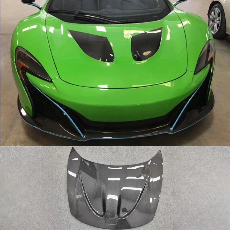 Real Carbon P1 Style Front Hood Vented Bonnet Cover For McLaren 12C-MP4 650S - Image 1 of 4