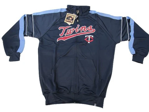 NEW Minnesota Twins Mens Sizes M-L-3XL-Tall Blue Majestic Full Zip Track Jacket Cover