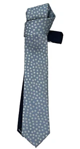 Tommy Hilfiger Men's Neck Tie Light Blue And White Polka Dot 100% Silk EUC - Picture 1 of 7
