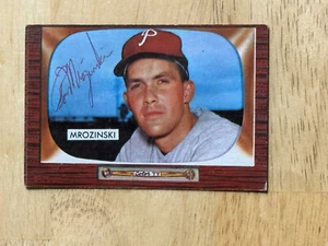 RON MROZINSKI SIGNED AUTOGRAPHED 1955 BOWMAN CARD 287 PHILADELPHIA PHILLIES - Picture 1 of 2