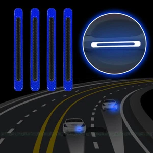 4x Blue Reflective Car Door Edge Scratch Protector Guard Cover Strip Accessories - Picture 1 of 11