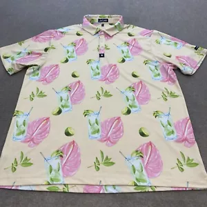 Bad Birdie Shirt Herren XXL Performance Golf Polo Stretch Blumen Cocktails Golfer - Bild 1 von 12