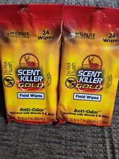 Scent Killer Field Wipes Anti-Odor Hunting Wipes With Vit E Aloe 48 Wipes Total