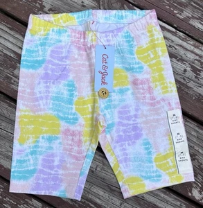 Cat & Jack Tie Dye Bike Shorts Girls Size Medium 7-8 New Pastel - Picture 1 of 4