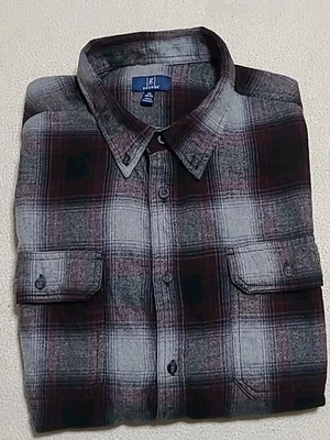 Camisa de franela a cuadros roja/gris/negra George para hombre talla 2XL (50-52) manga larga  Foto 1 de 4