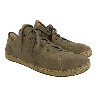 TOMS Lena Desert Taupe/Beige Gamuza Cuero Alpargata Con Cordones Mujer 8.5 Zapatos Foto 1 de 4