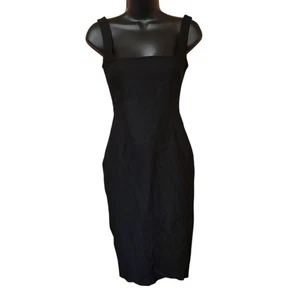 NUEVO Vestido Lápiz Vesper Negro Cuello Cuadrado Talla 8 - Imagen 1 de 16