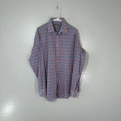 Etro Shirt Mens Medium Red Blue Plaid Button Down Made In Italy Dress Casual - Image 1 of 4