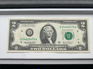 2003 $2 Two Dollar Uncirculated Bank Note * D04622470A * USA Paper Bill Rare Set - Picture 1 of 2