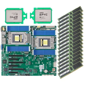 SuperMicro H12DSI-N6 Mainboard + 2x AMD EPYC 7642 CPU + 512GB 3200MHz RAMs - Bild 1 von 6