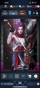 Psylocke Topps Showcase Pink Motion Sai #1 Epic - Marvel Collect Digital - Picture 1 of 2