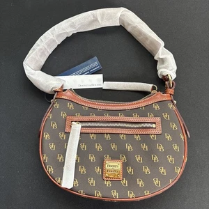 Bolso Hobo Dooney & Bourke Marrón Cuero Media Luna Nuevo - Imagen 1 de 2