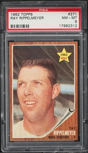 1962 Topps BB Card #271 Ray Rippelmeyer Washington Senators ROOKIE RC PSA 8 - Picture 1 of 2
